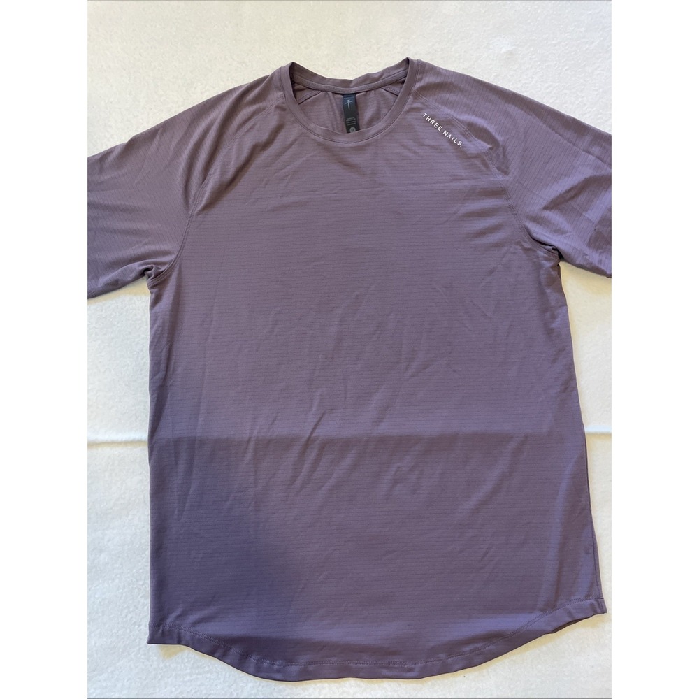 Three Nails Athletic Tee Shirt Mens Size M Core Cross Maroon Stretch Athleisure